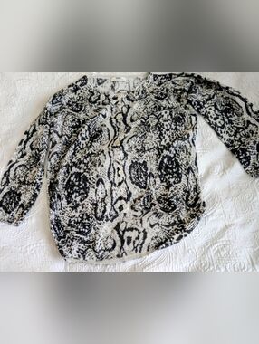 Black and White Animal Print Blouse